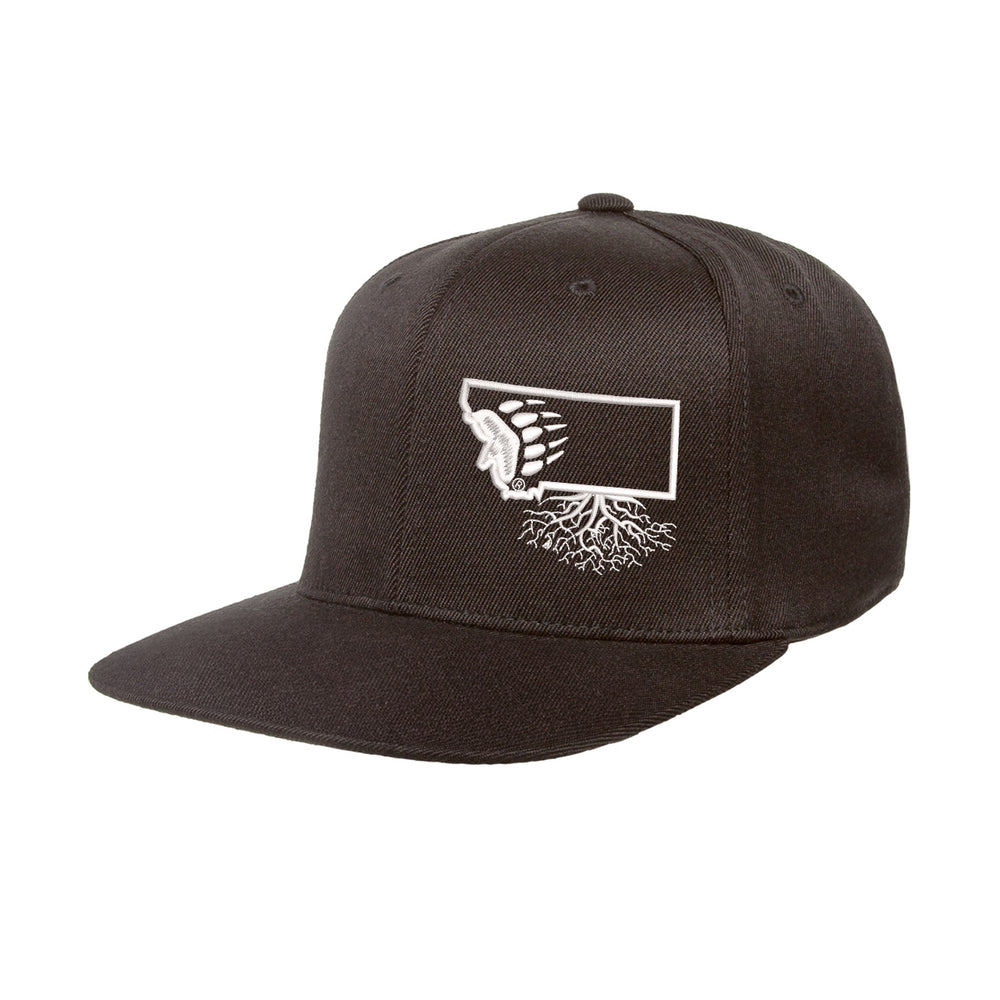 Griz Paw Flexfit Snapback Hat | Flatbill Hat | Grizzly Accessories – My  Montana Roots