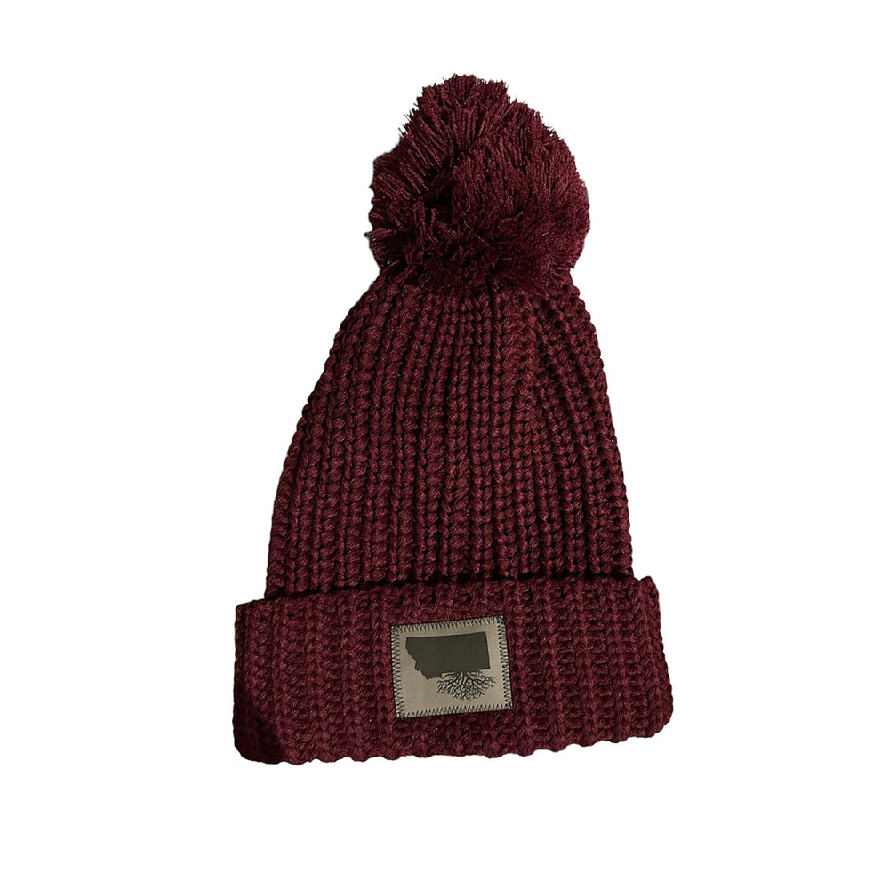 MT Roots Pom Chunky Knit Slouch Beanie
