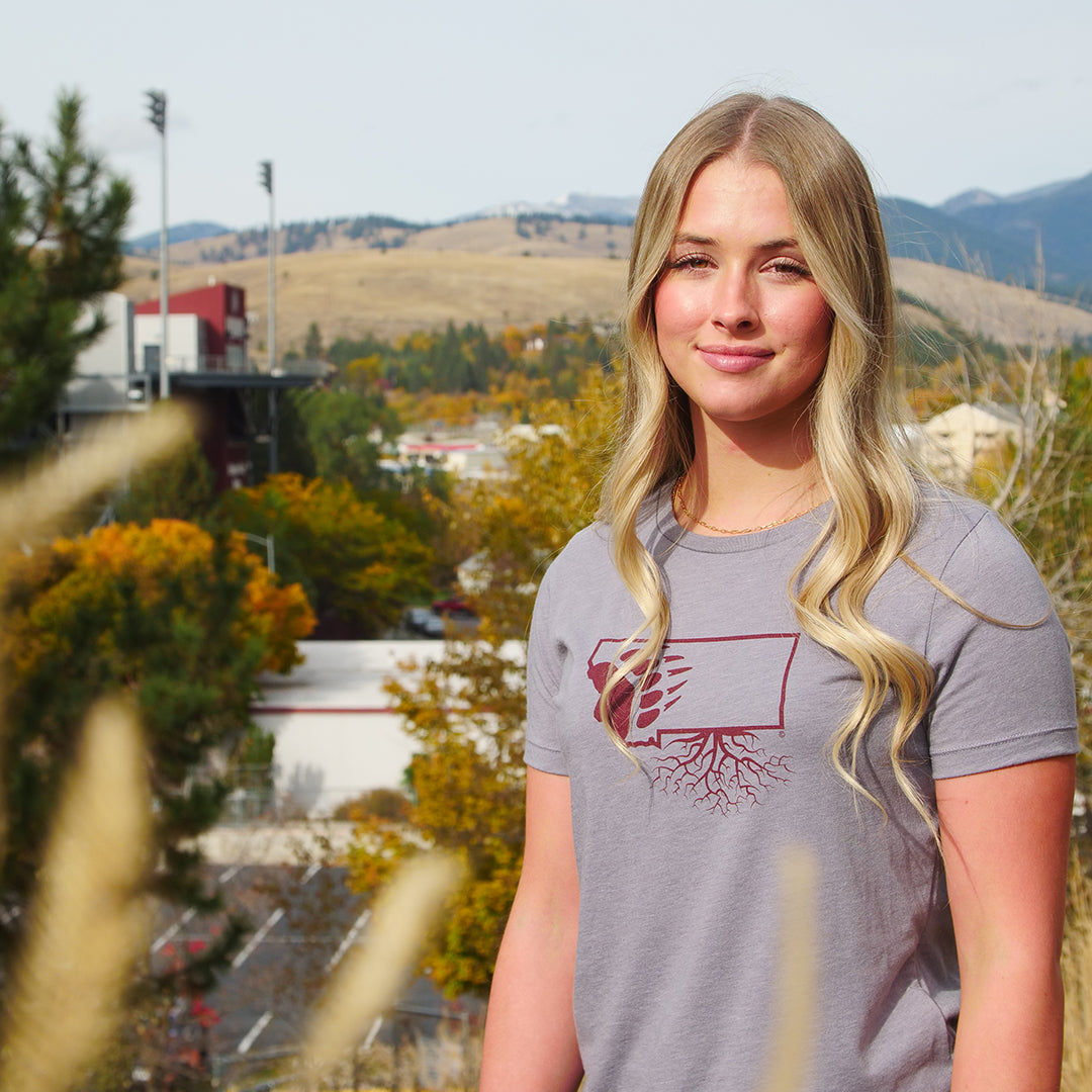 Women's UM Griz Paw Crewneck Tee