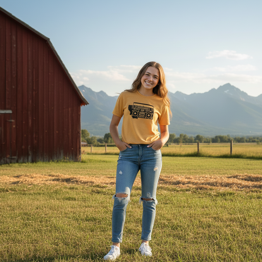 
                  
                    Montana Boom Box Crewneck Tee
                  
                