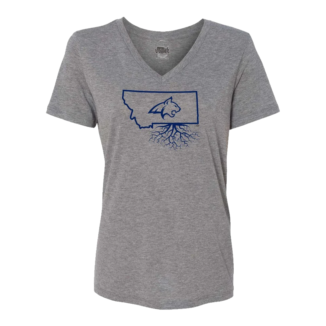 MSU Bobcat Women's V-Neck Tee