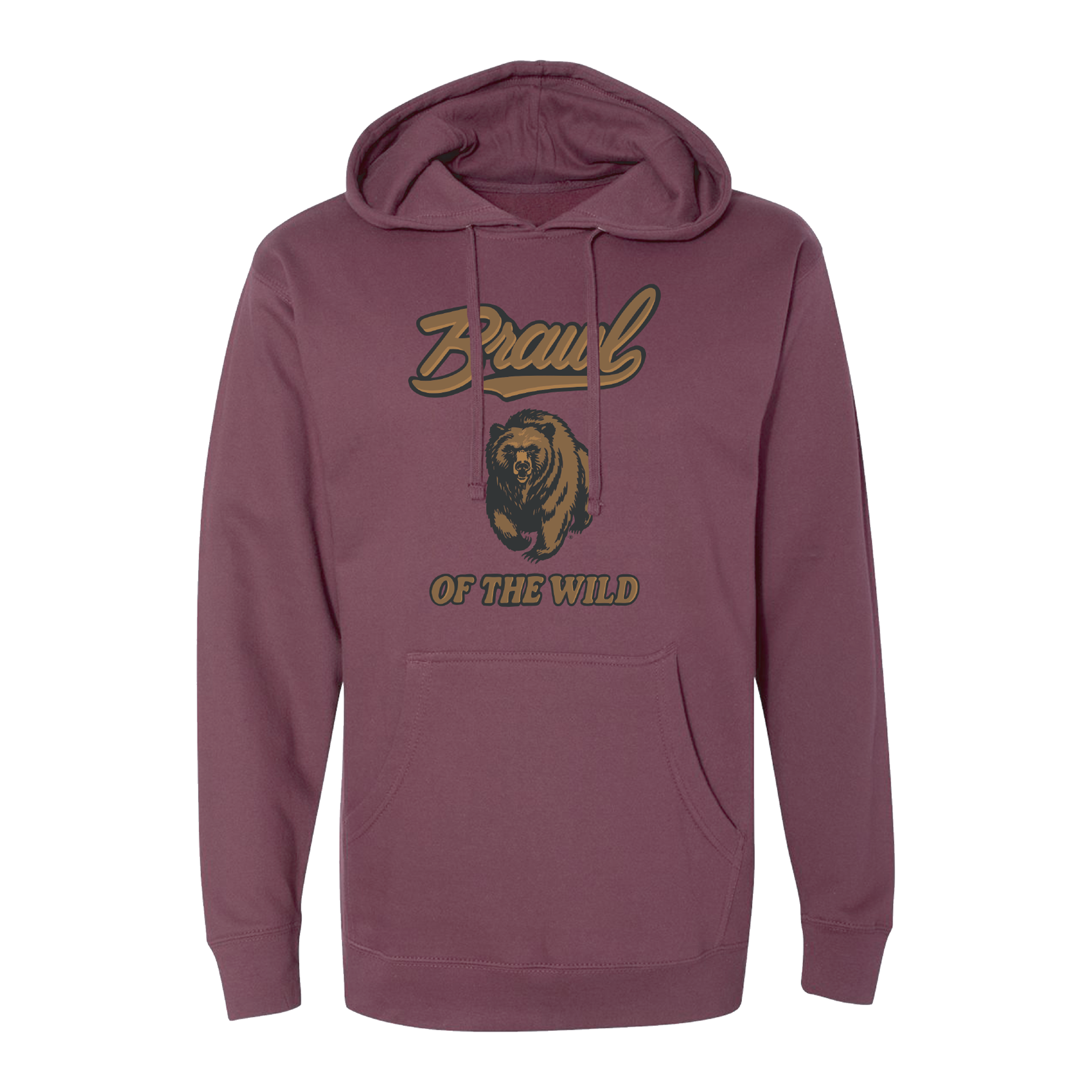Griz Brawl Midweight Hoodie: Maroon Edition