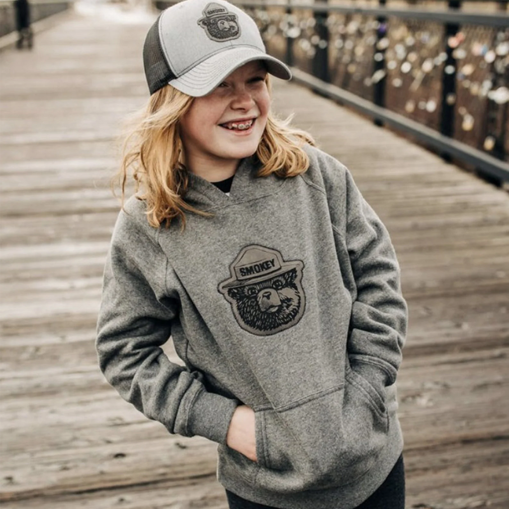 Smokey Bear Patch Youth Pullover Hoodie
