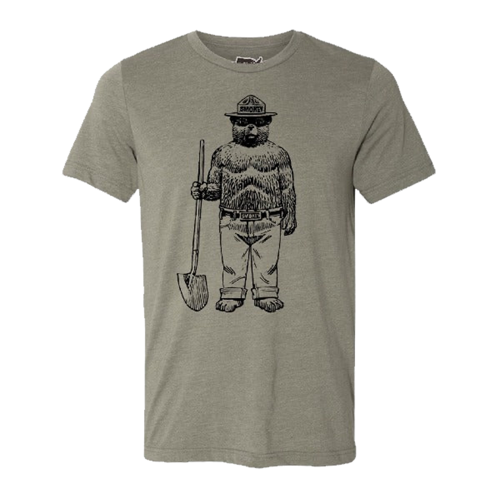 Smokey Bear Shovel Crewneck Tee (Unisex)
