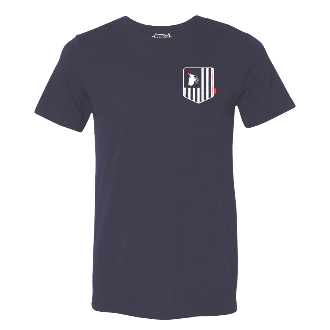 USA Roots Faux Pocket Crewneck Tee