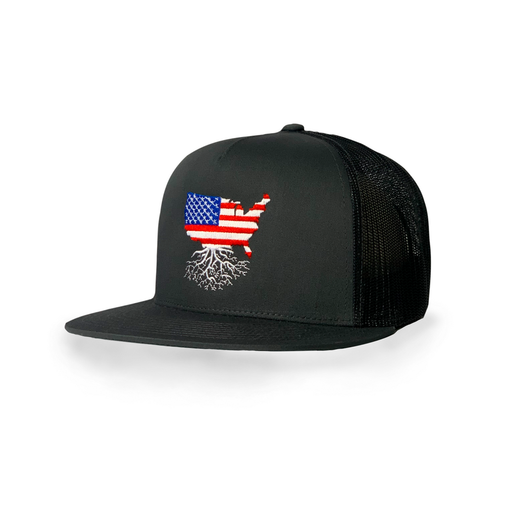 USA Roots Flat Bill Snapback Hat