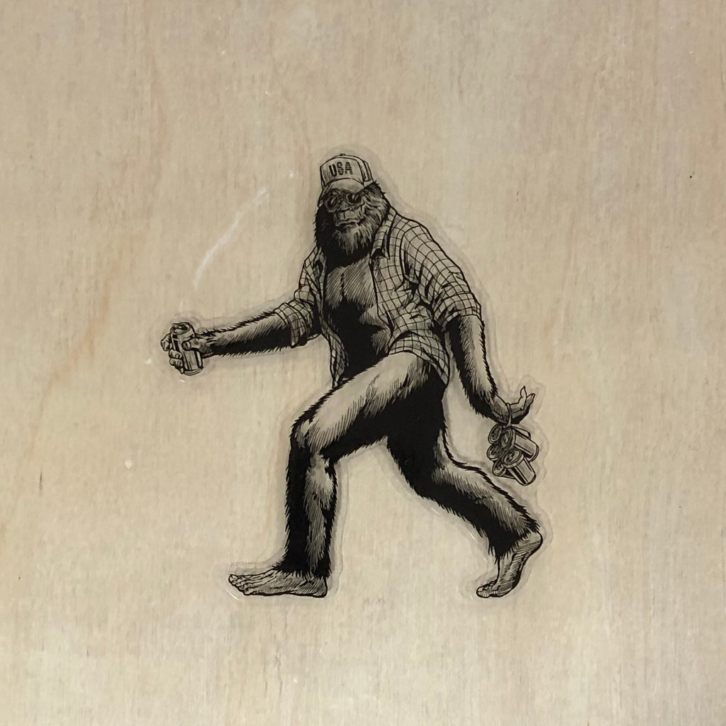Sasquatch sticker clear small