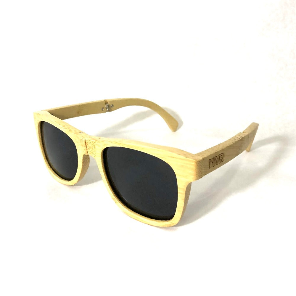Daniel Boone : WYR Polarized Folding Wayfarer Bamboo Sunglasses