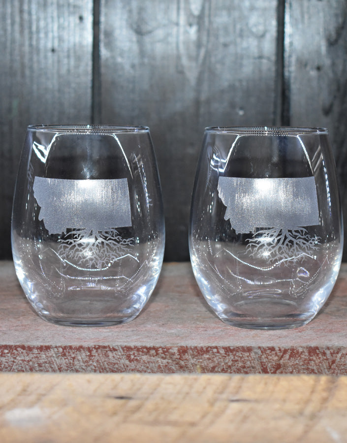 Montana Roots Stemless Wine Glasses